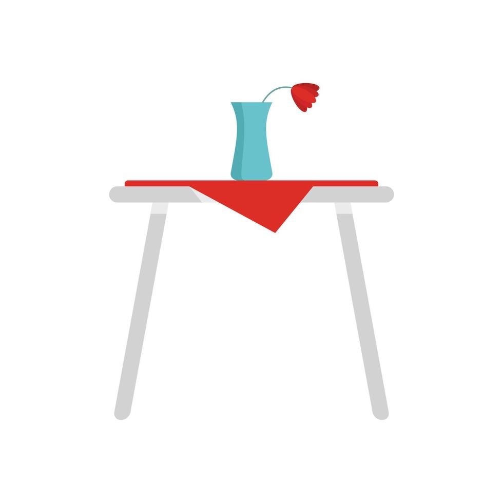 ícone de mesa romântica de serviço de quarto vetor isolado plano