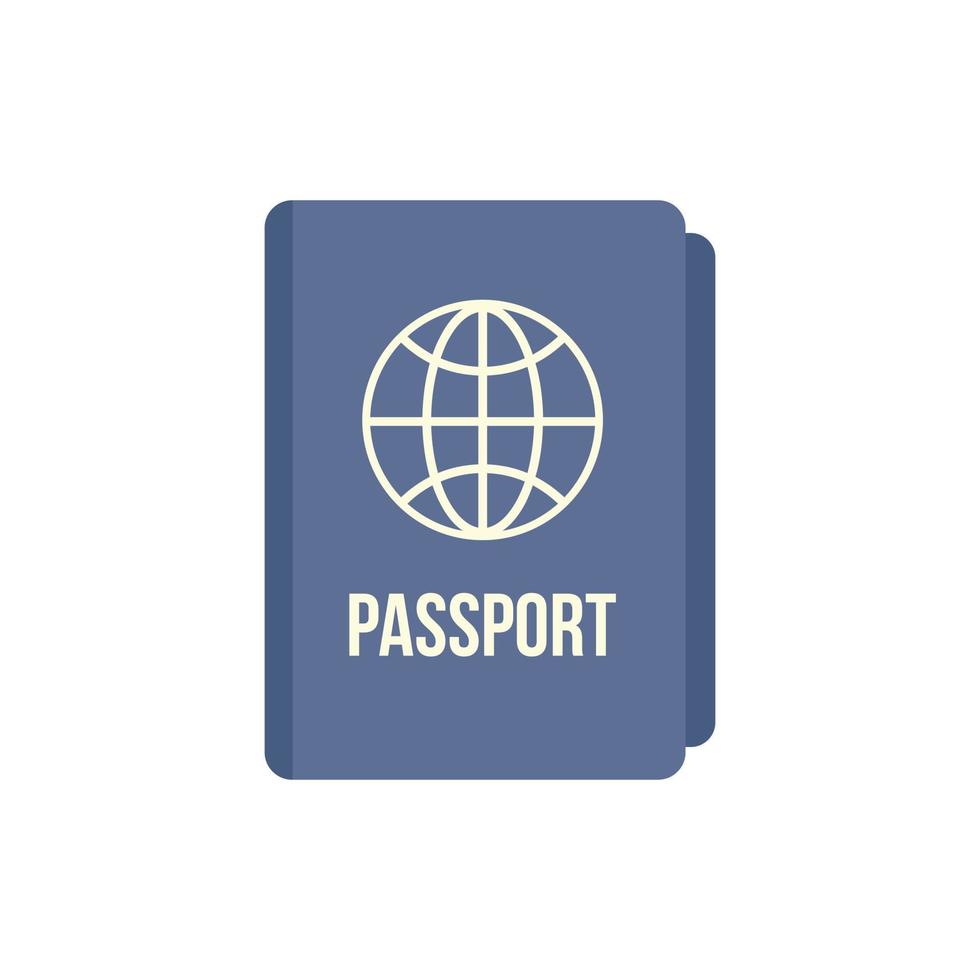 ícone de passaporte internacional plano vetor isolado