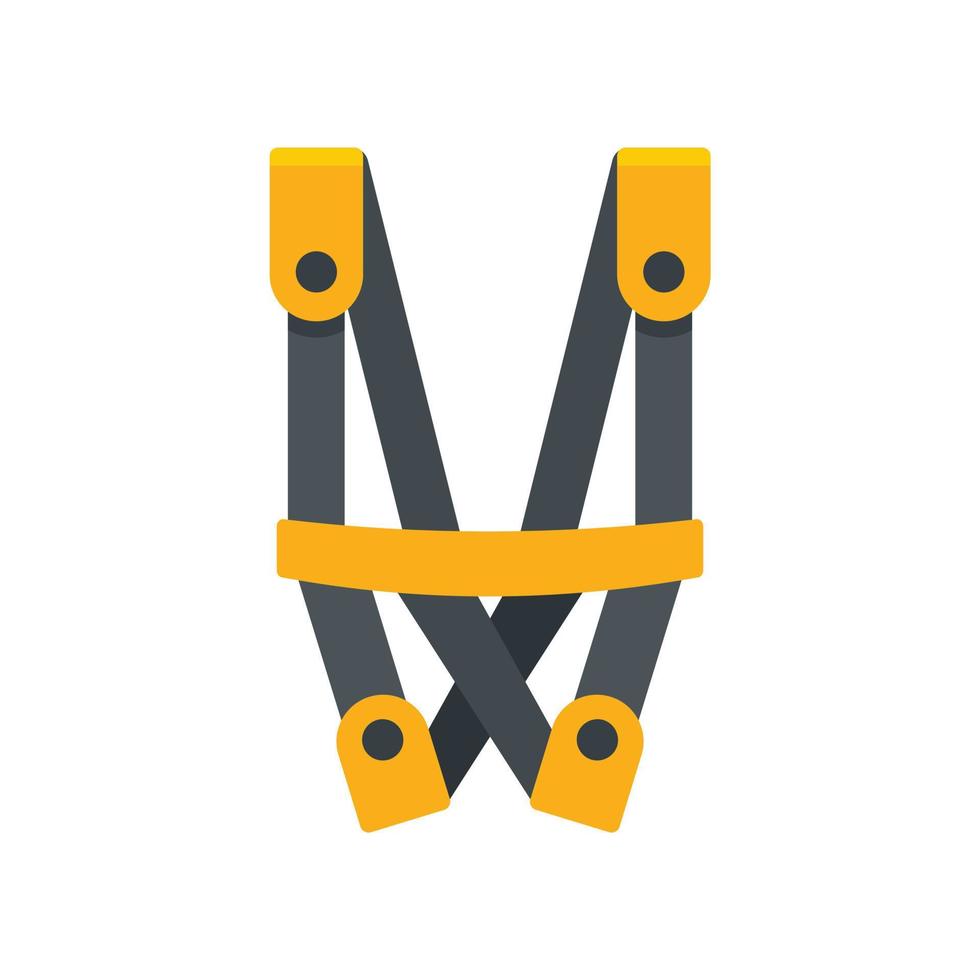 ícone do cinto de segurança alpinista industrial plano isolado vetor