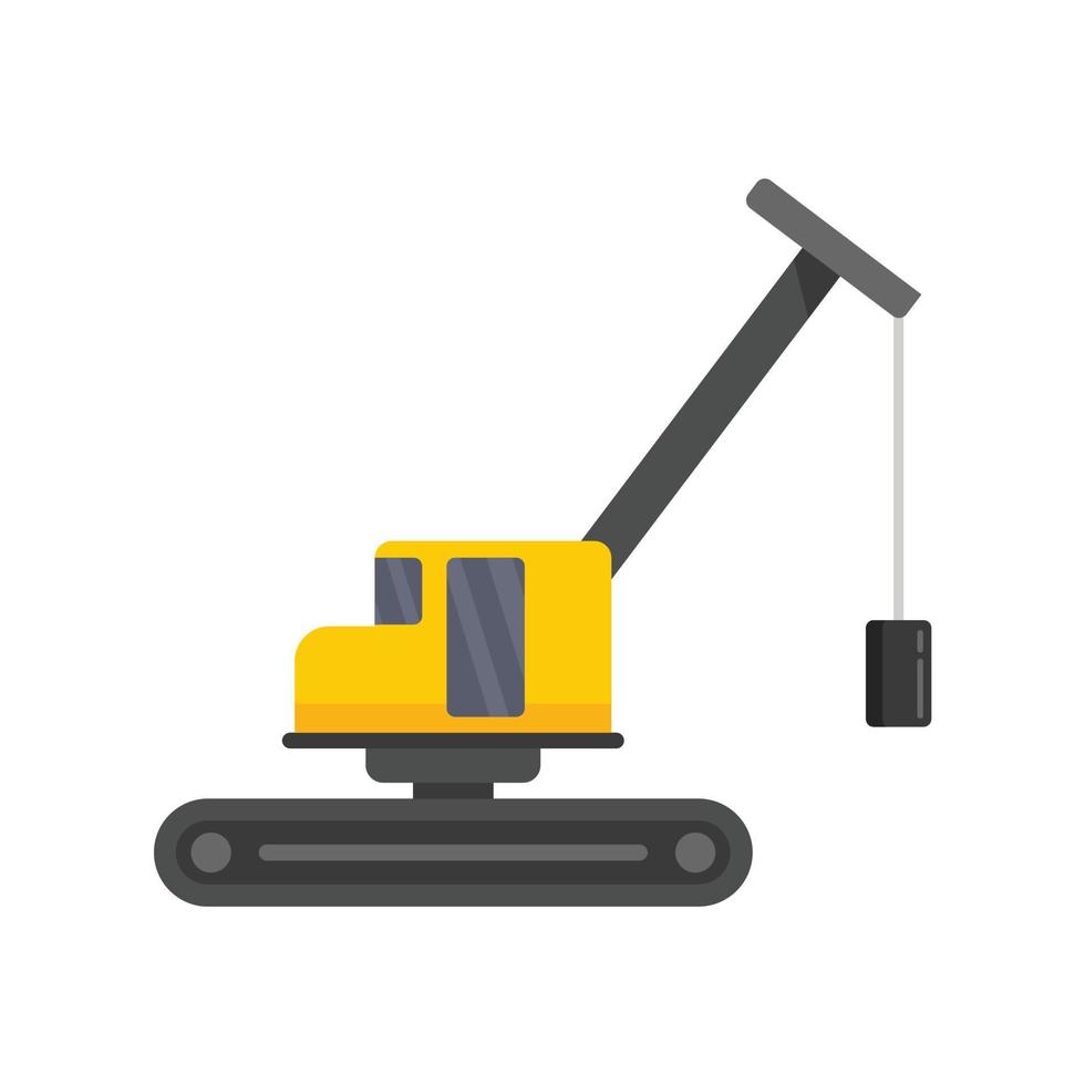 ícone de escavadeira de demolição plana vetor isolado