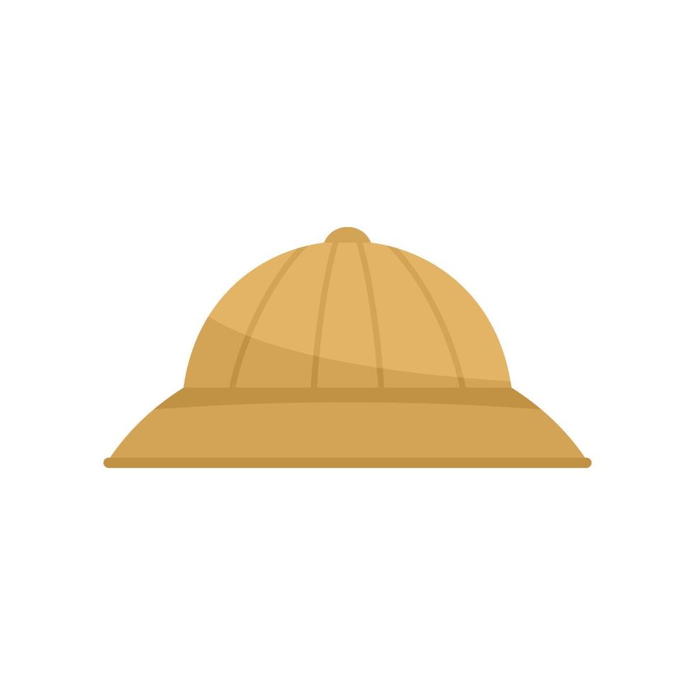 safári caçando ícone de chapéu grande vetor plano isolado