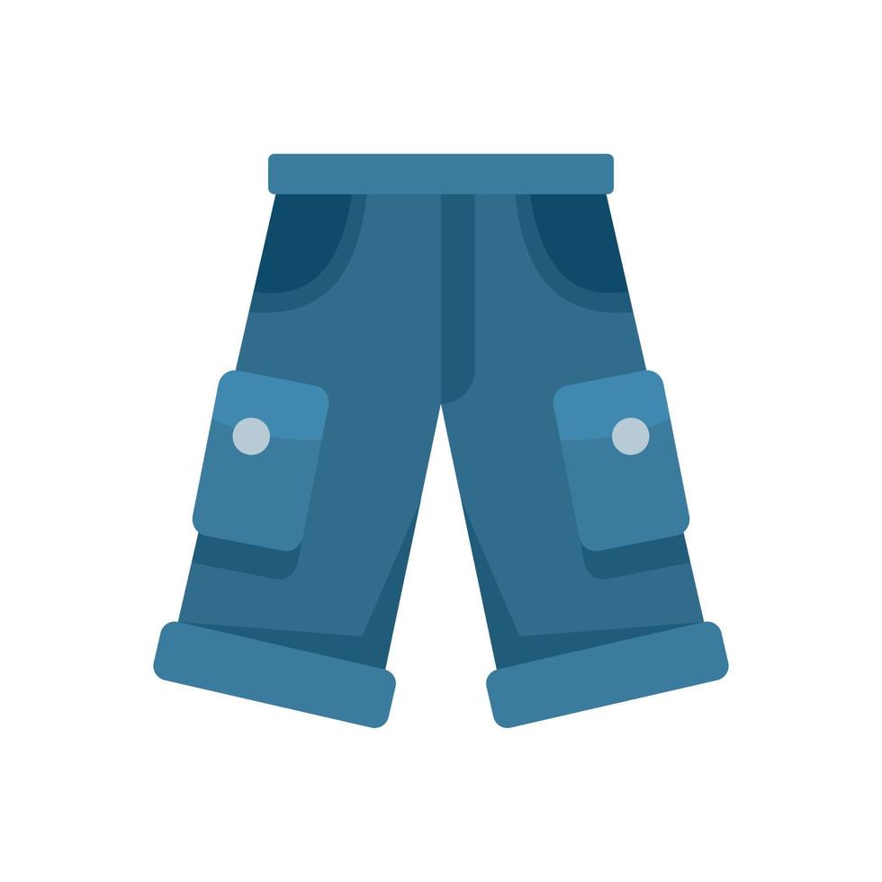 ícone de shorts jeans pescador plano isolado vetor
