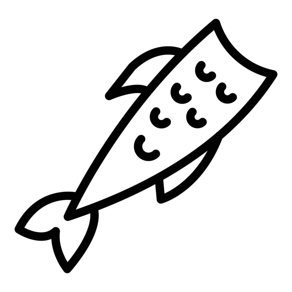 vetor de contorno do ícone de peixe arenque. frutos do mar cozinha