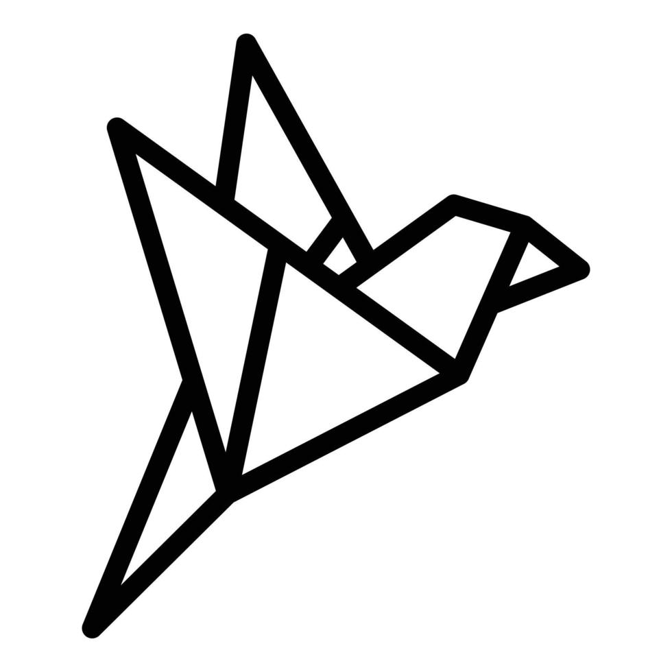 vetor de contorno do ícone de origami de papagaio. animal geométrico