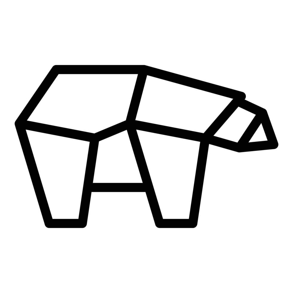 vetor de contorno de ícone animal de origami do deserto. polígono geométrico