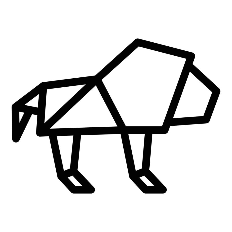vetor de contorno de ícone de leão de origami. arte animal