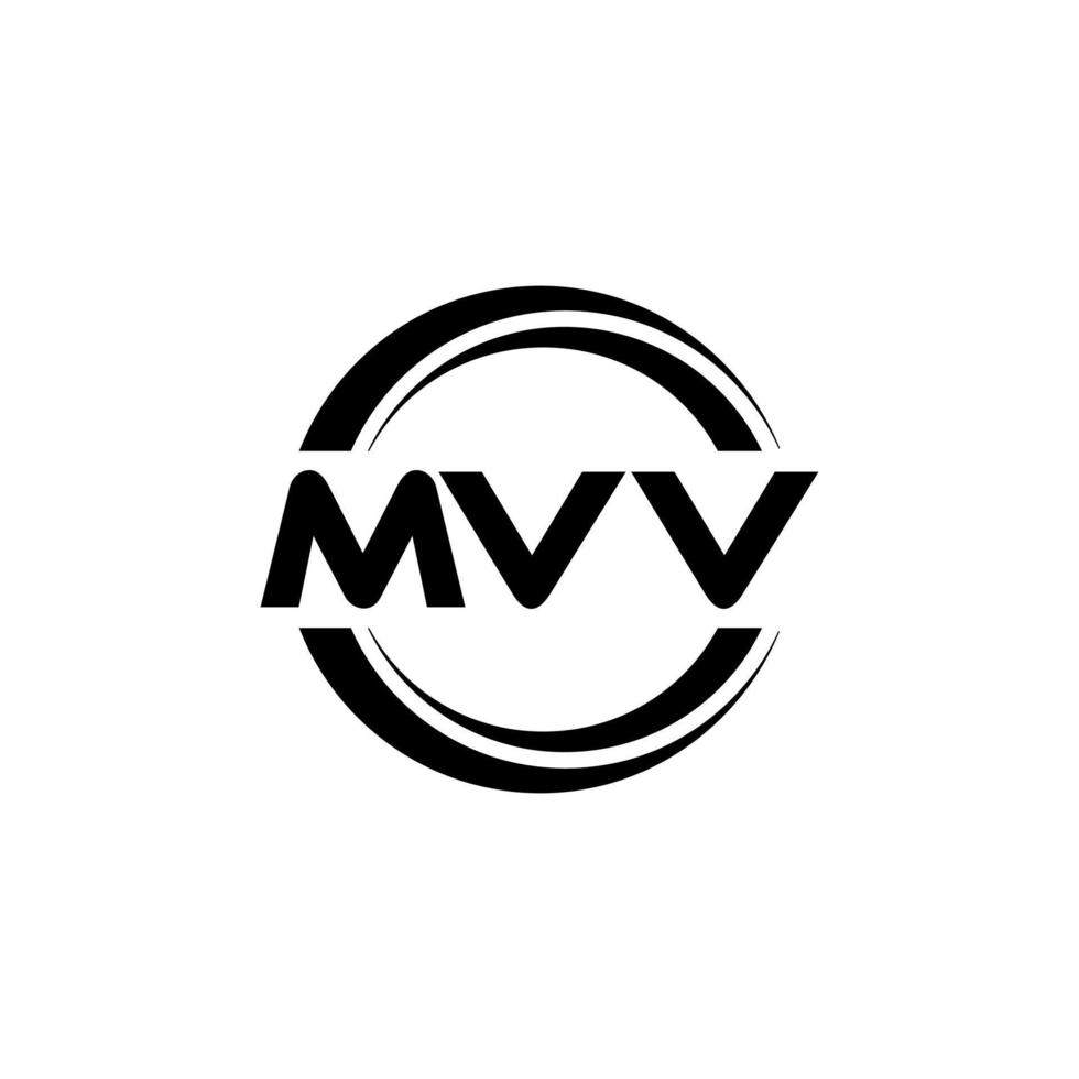 design de logotipo de carta mvv na ilustração. logotipo vetorial, desenhos de caligrafia para logotipo, pôster, convite, etc. vetor