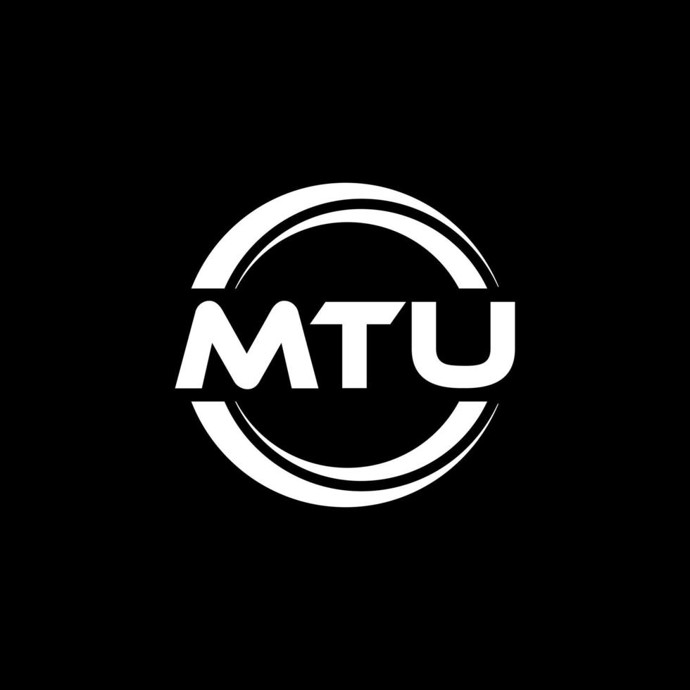 design de logotipo de carta mtu na ilustração. logotipo vetorial, desenhos de caligrafia para logotipo, pôster, convite, etc. vetor