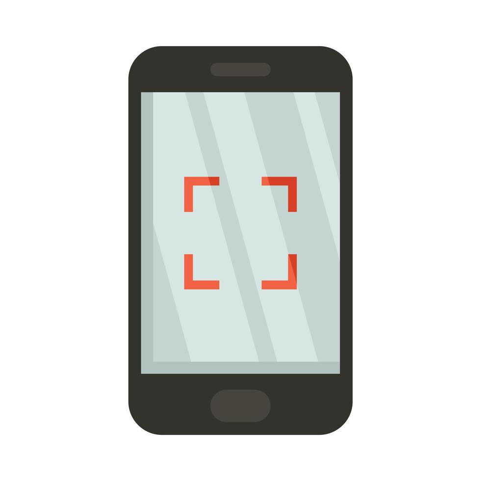 ícone de gravação de tela de aplicativo de telefone vetor isolado plano
