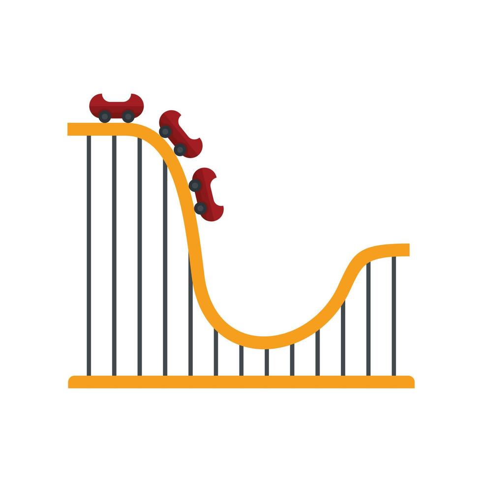 ícone de passeio de montanha-russa vetor plano isolado