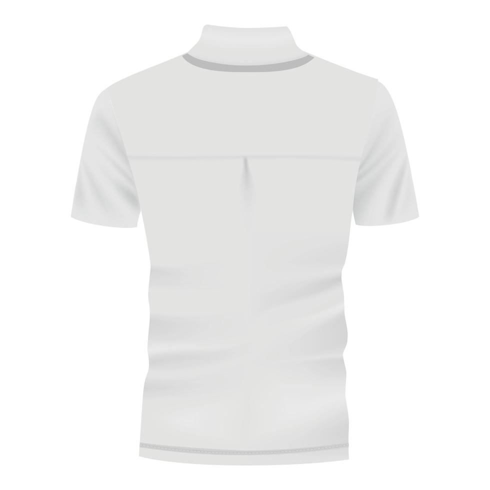 parte de trás da maquete de camisa polo branca, estilo realista vetor