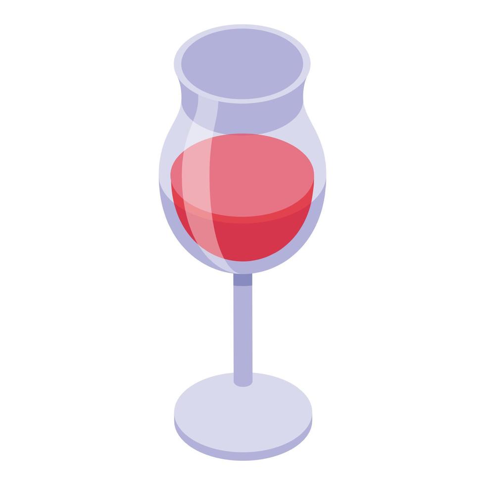 velho ícone de copo de vinho isométrico vetor. álcool coquetel vetor