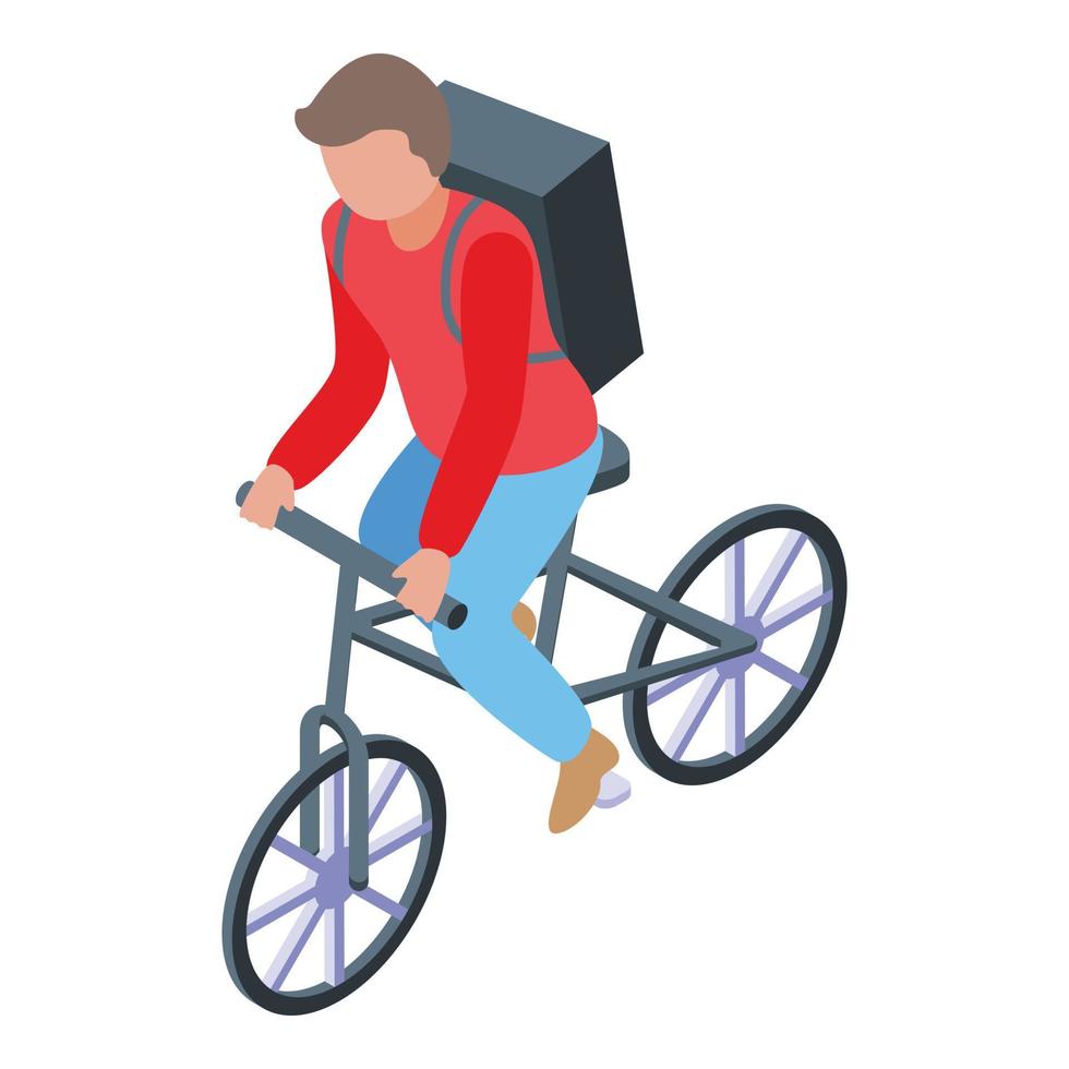 vetor isométrico do ícone da bicicleta do correio. entrega de scooter