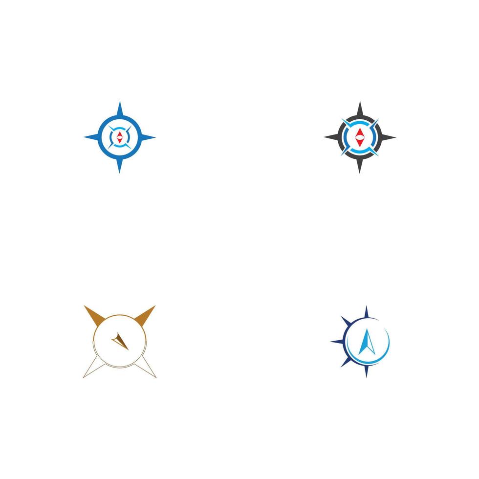 design de ícone de ilustração vetorial de logotipo de bússola vetor