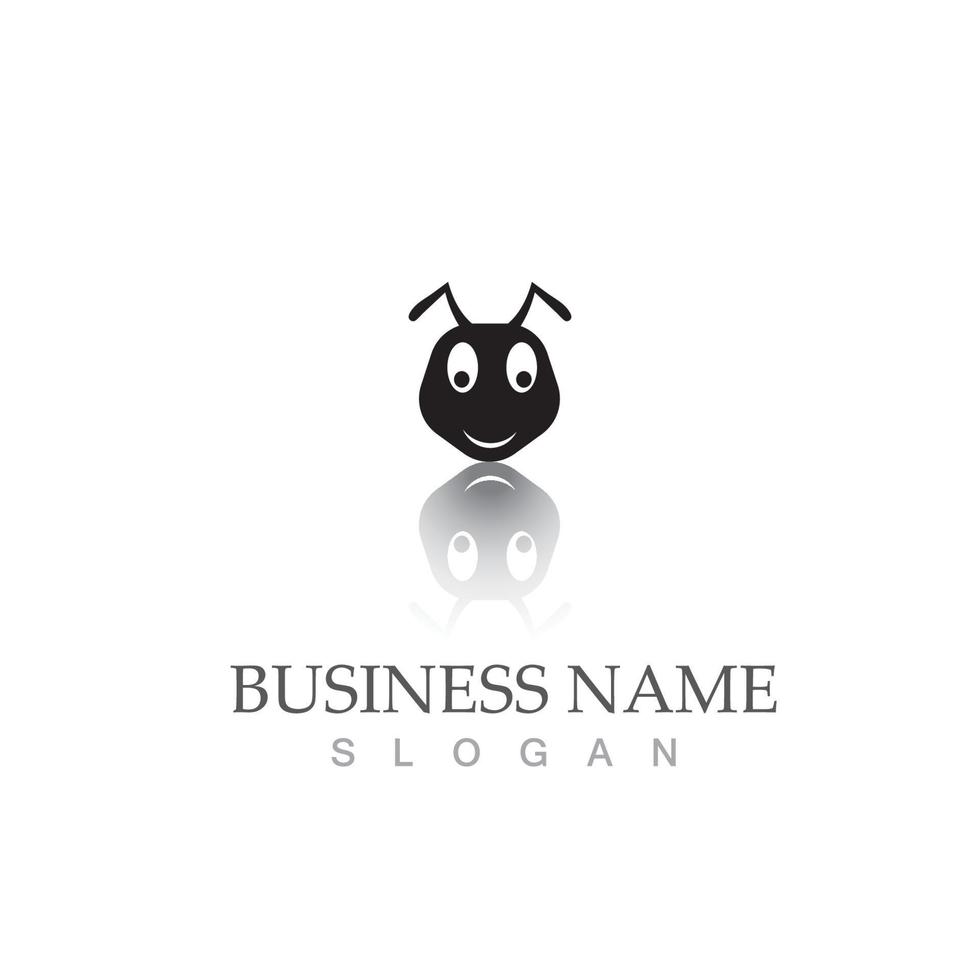 ícone do símbolo do projeto da ilustração do vetor do logotipo da formiga