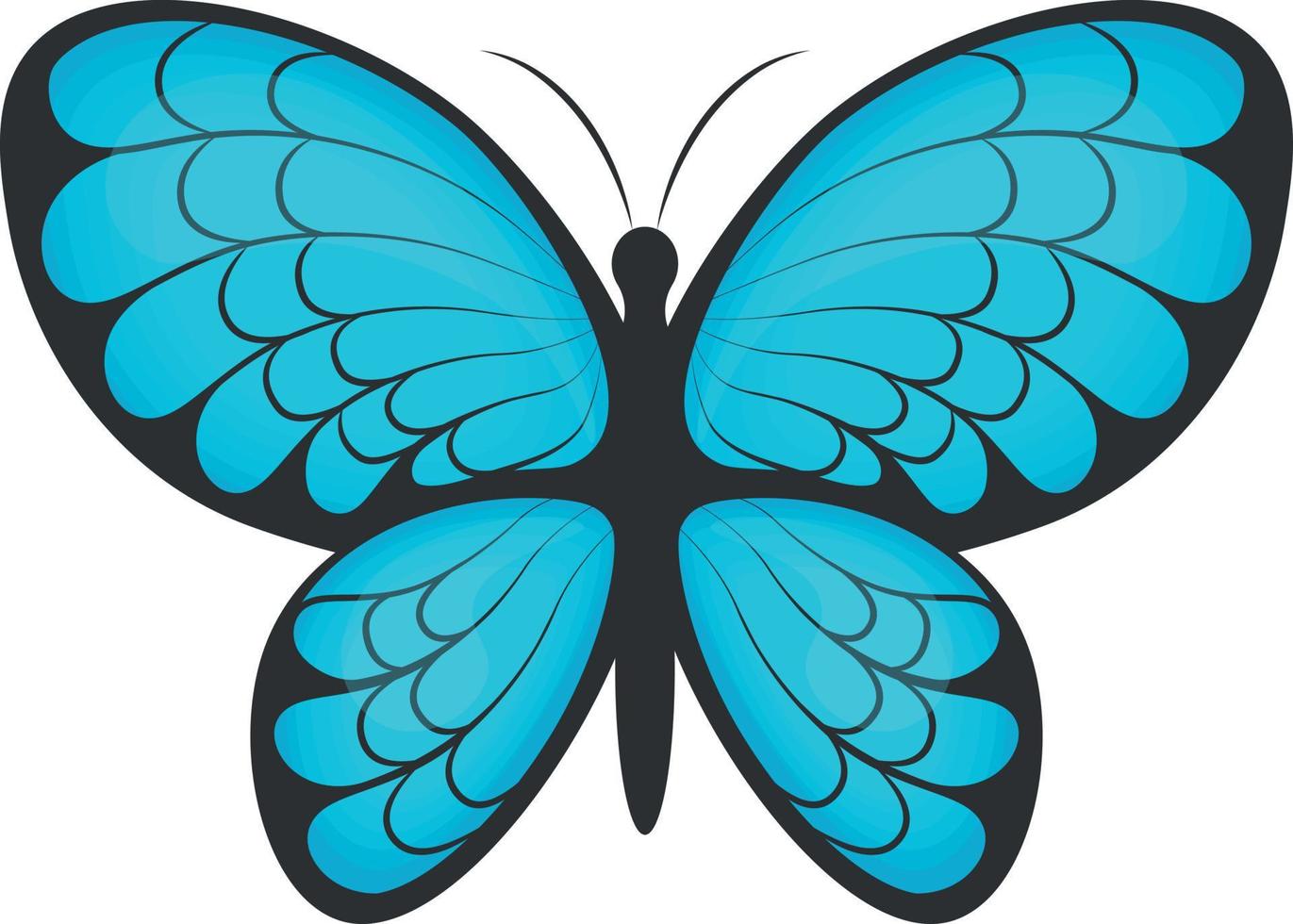 borboleta. a imagem de uma linda borboleta azul. uma mariposa brilhante. ilustração vetorial isolada em um fundo branco vetor