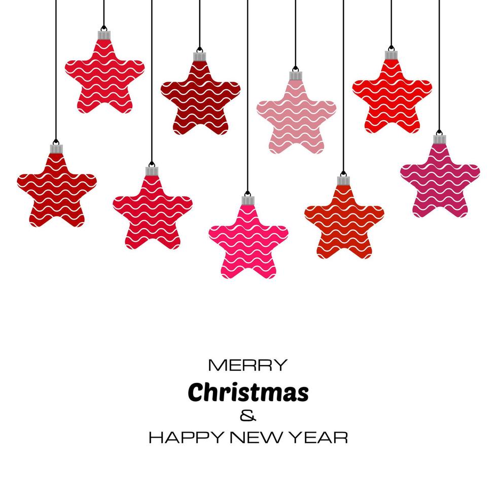 feliz natal e feliz ano novo fundo com bolas vermelhas de natal. fundo vetorial para seus cartões, convites, cartazes festivos. vetor