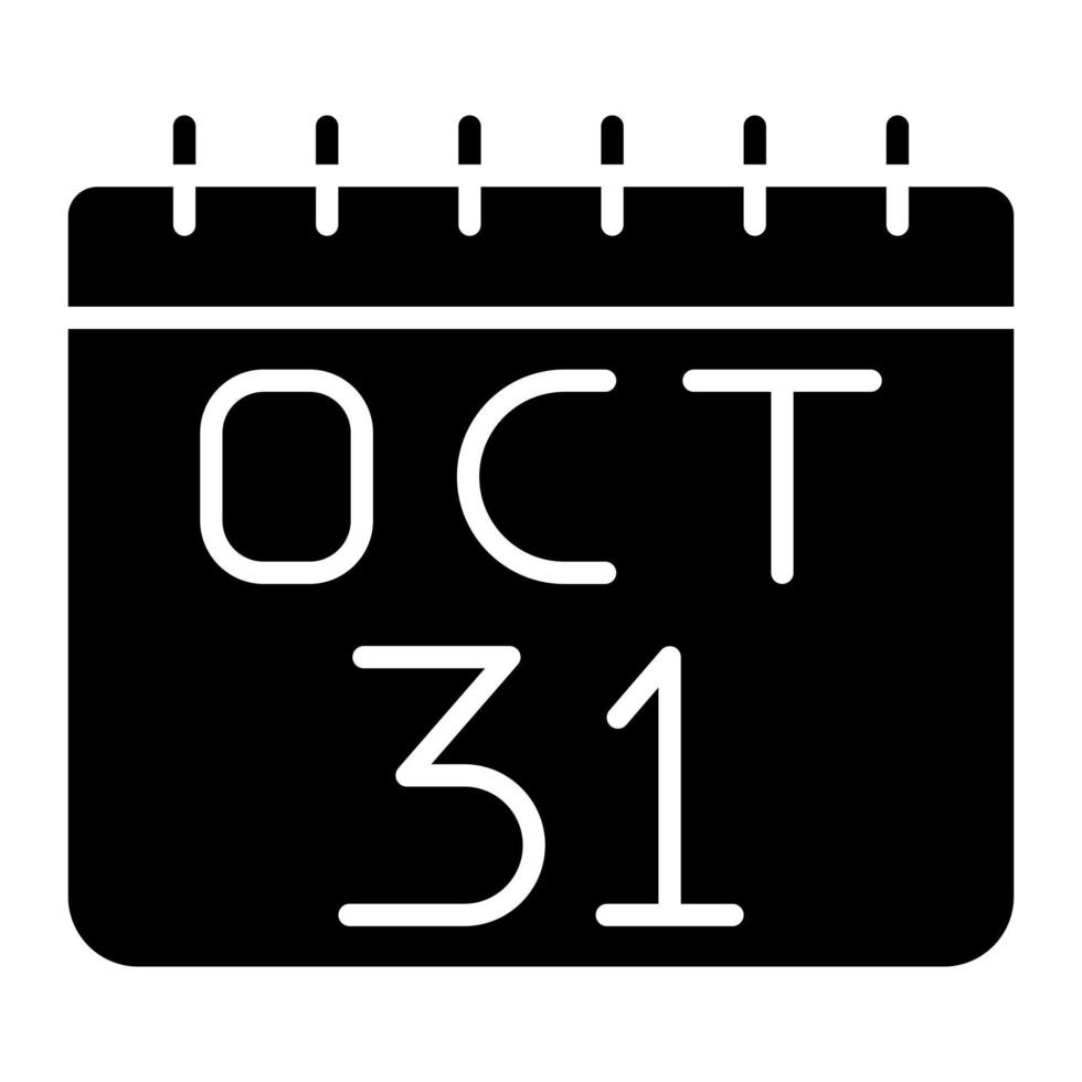 ícone de glifo de 31 de outubro vetor