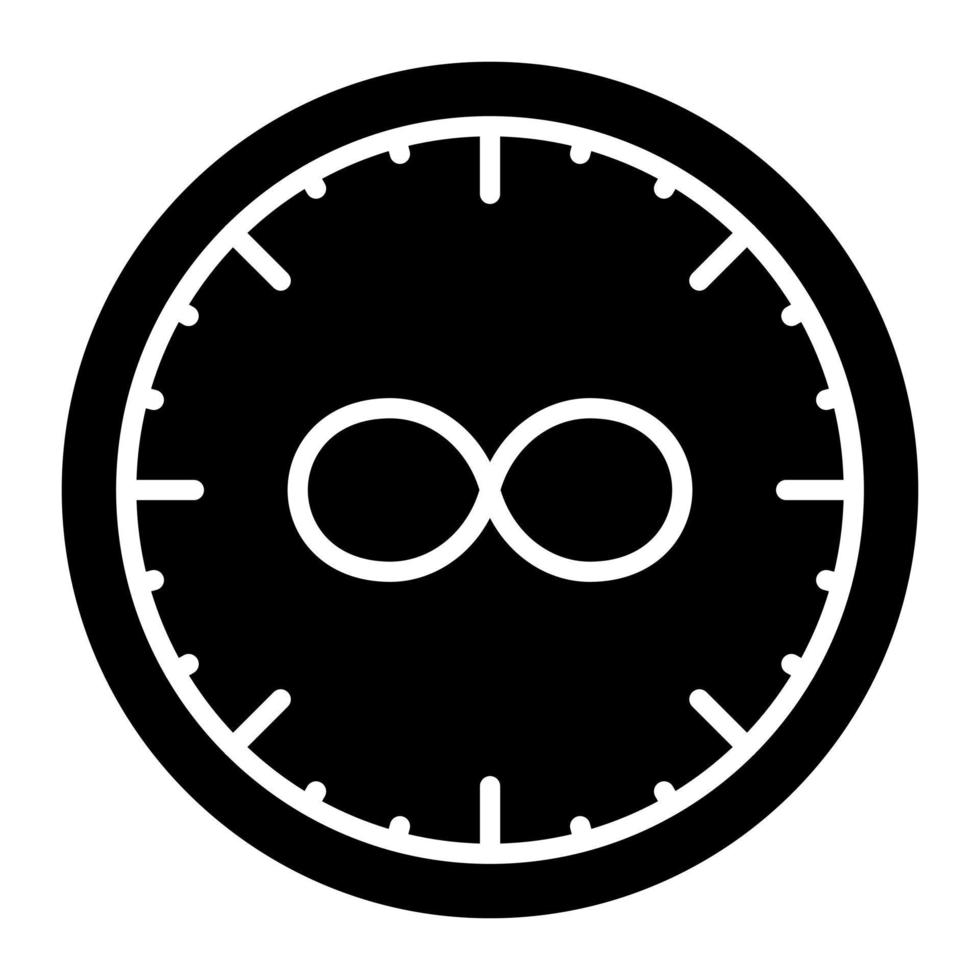 ícone de glifo de loop de tempo vetor