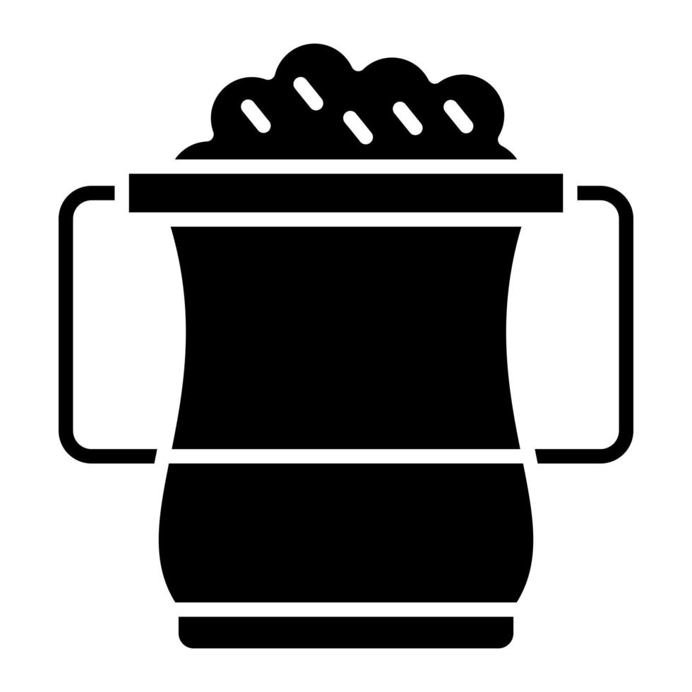 ícone de glifo de balde de areia vetor