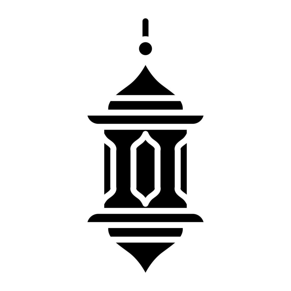 ícone de glifo de lanterna árabe vetor