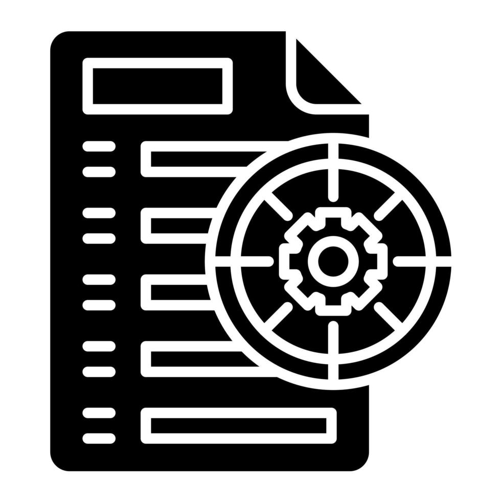 ícone de glifo de gerenciamento de metas vetor
