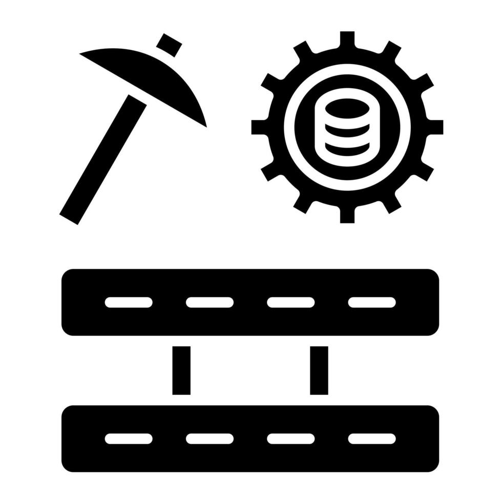 ícone de glifo de mineração de dados vetor