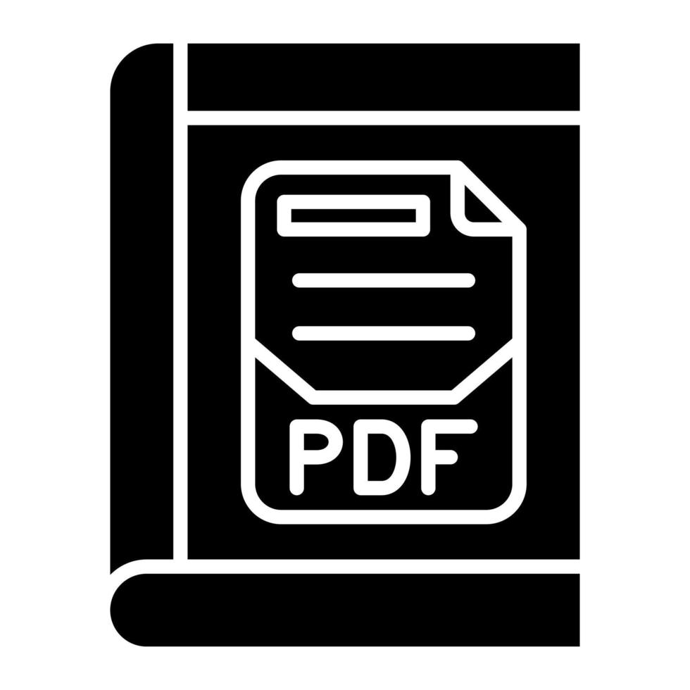 ícone de glifo pdf vetor