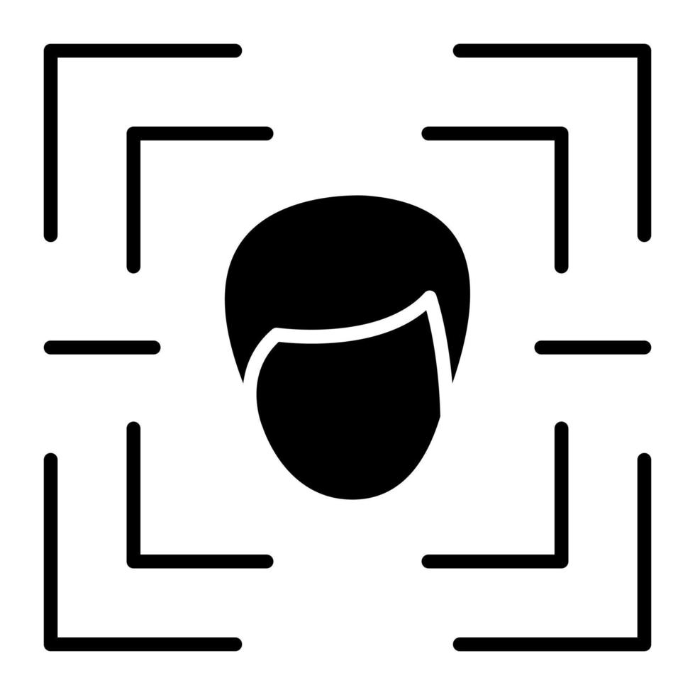 ícone de glifo de varredura de rosto vetor