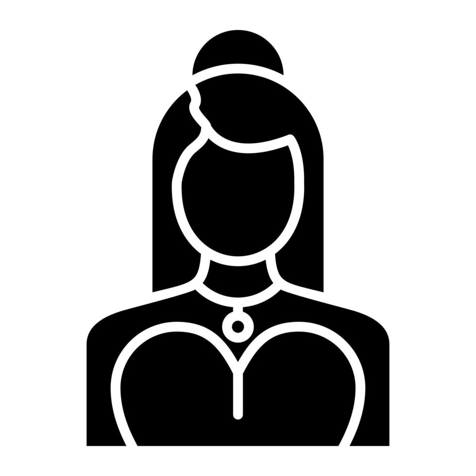 ícone de glifo feminino modelo vetor
