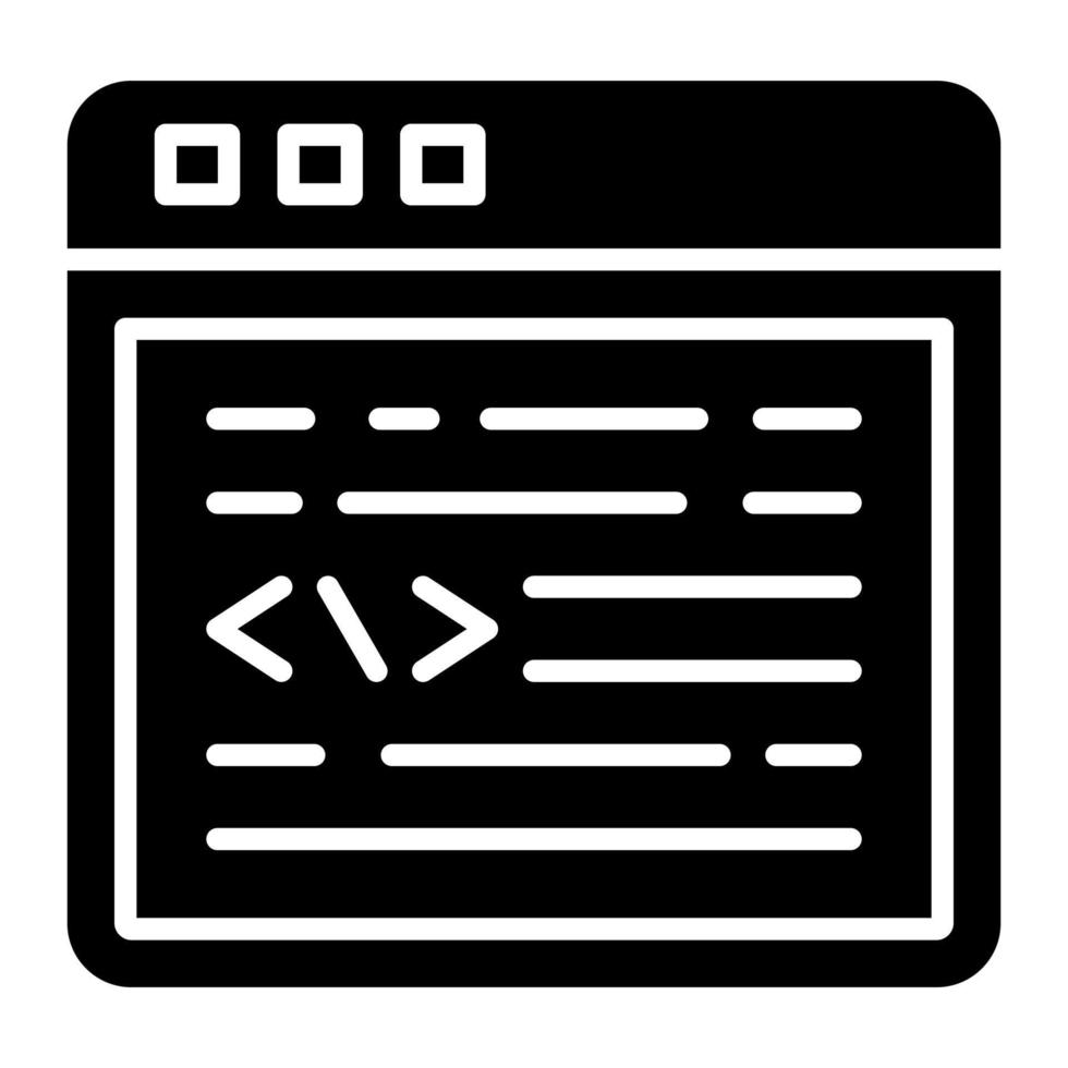 ícone de glifo de codificação da web vetor