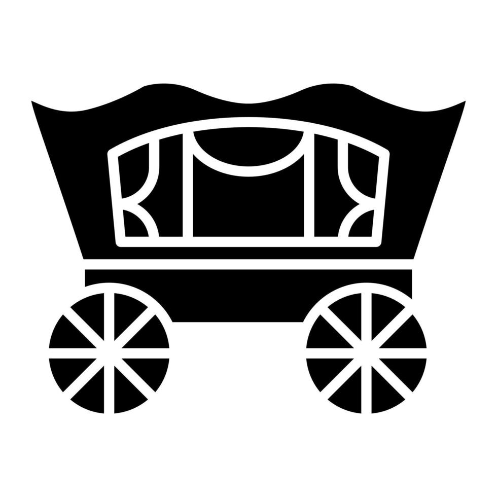 ícone de glifo de carruagem do deserto vetor