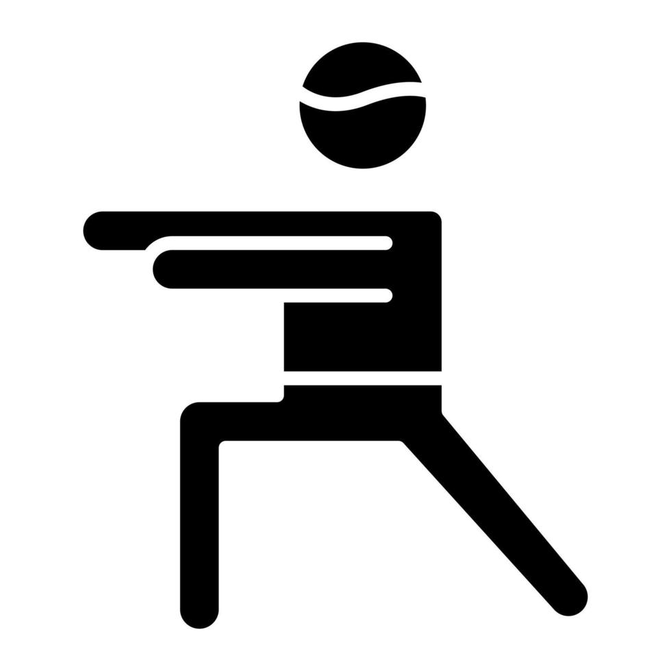 ícone de glifo de pose de guerreiro vetor