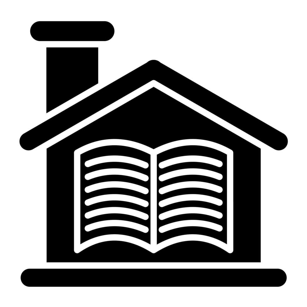 ícone de glifo de educação em casa vetor