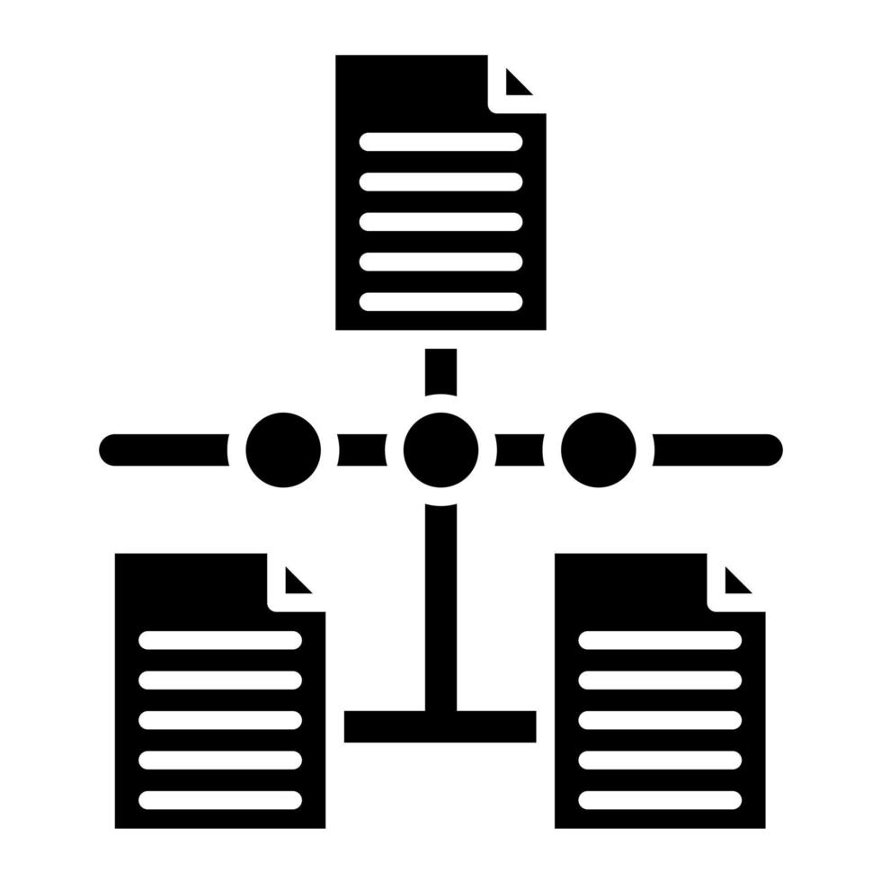 ícone de glifo de dados vinculados vetor