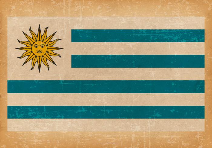 Bandeira do Grunge antigo do Uruguai vetor