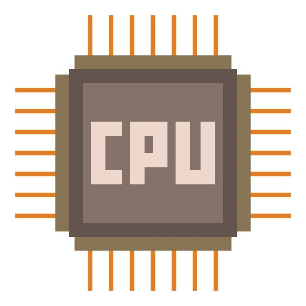 ícone da CPU, estilo cartoon vetor