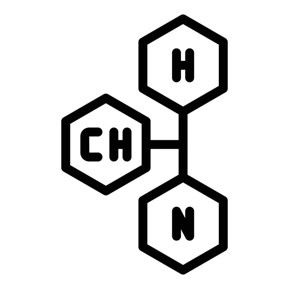 vetor de contorno do ícone de fórmula química. ciência de laboratório