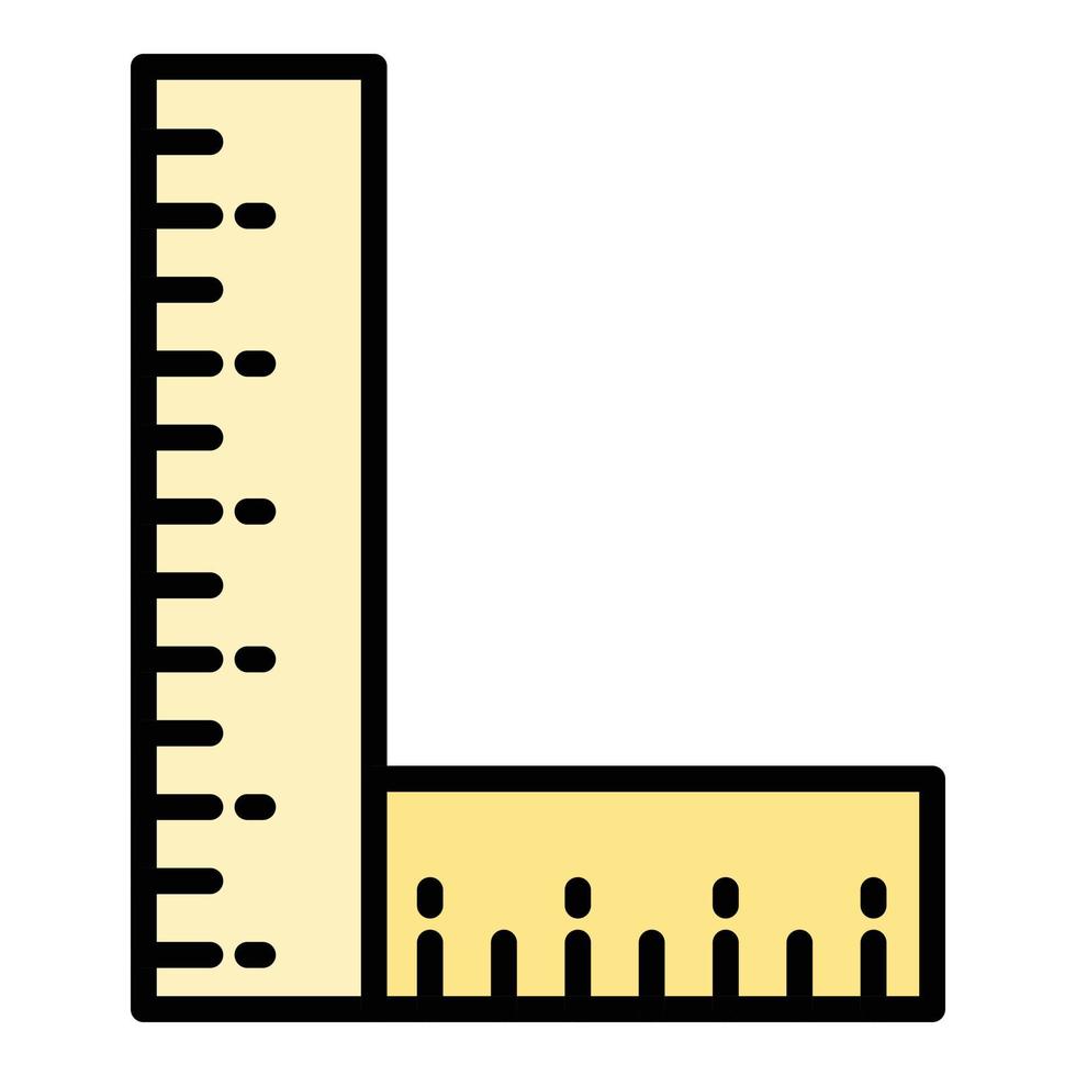 vetor de contorno de cor de ícone de régua de ângulo