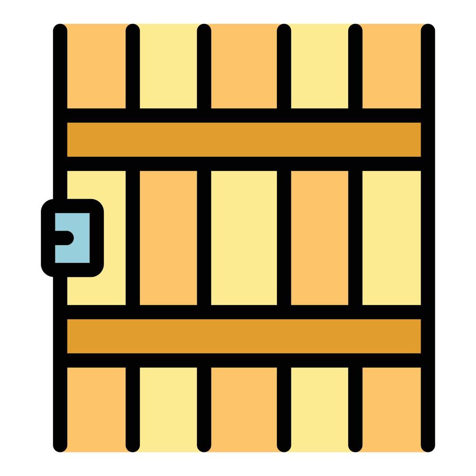 vetor de contorno de cor de ícone de portão de prisão