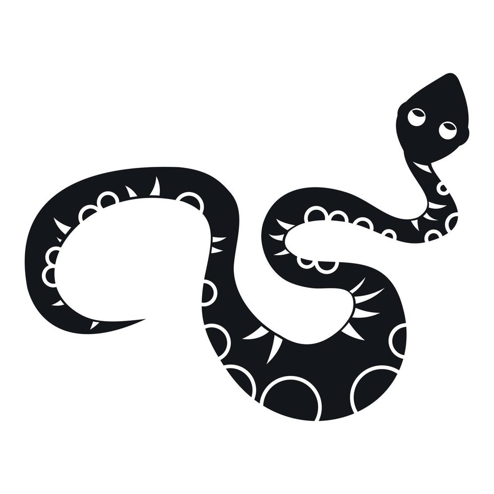 ícone de cobra preta, estilo simples vetor