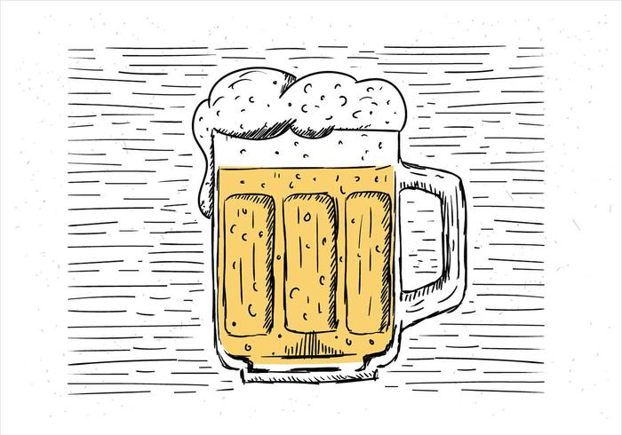 Ilustração desenhada à mão da cerveja do vetor desenhada a mão