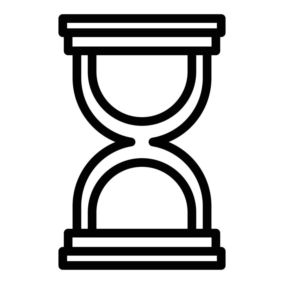 vetor de contorno do ícone de tempo de ampulheta. mapa do relógio