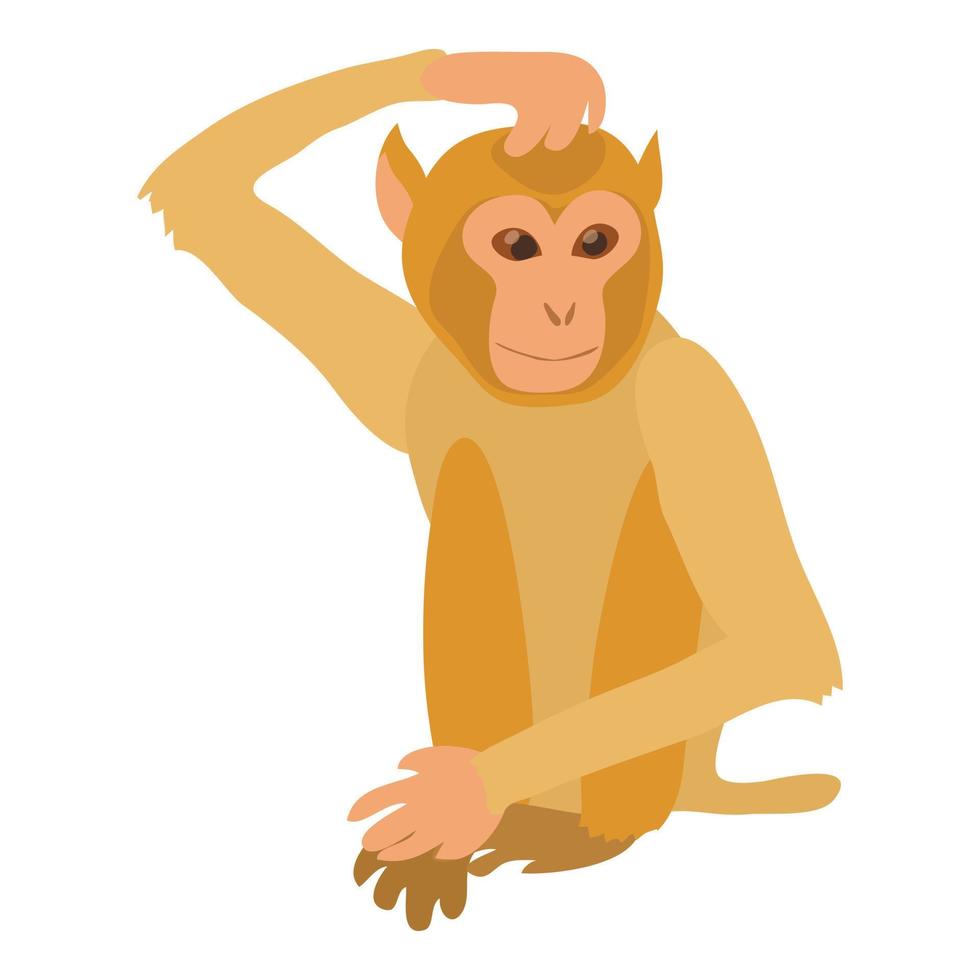 ícone de macaco taciturno, estilo cartoon vetor