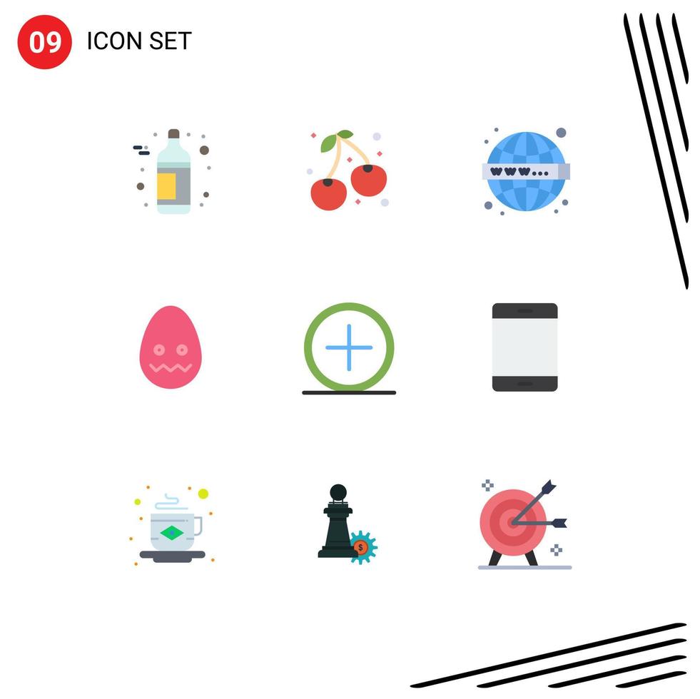 pacote de ícones vetoriais de estoque de sinais e símbolos de 9 linhas para criar elementos de design de vetores editáveis de decoração de ovo da web