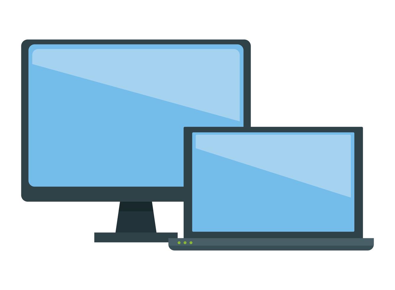 tela do computador e laptop e ícone do dispositivo de tecnologia vetor