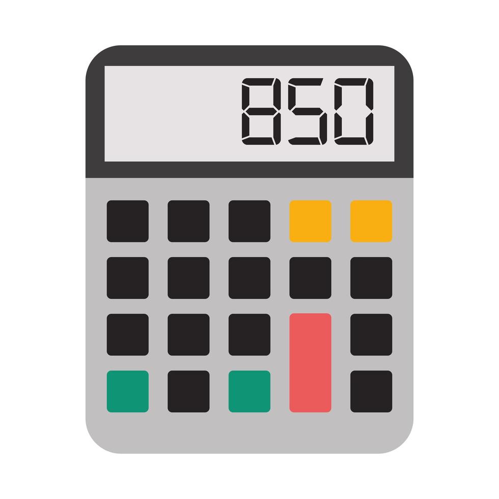 calculadora e ícone isolado de dispositivo matemático vetor
