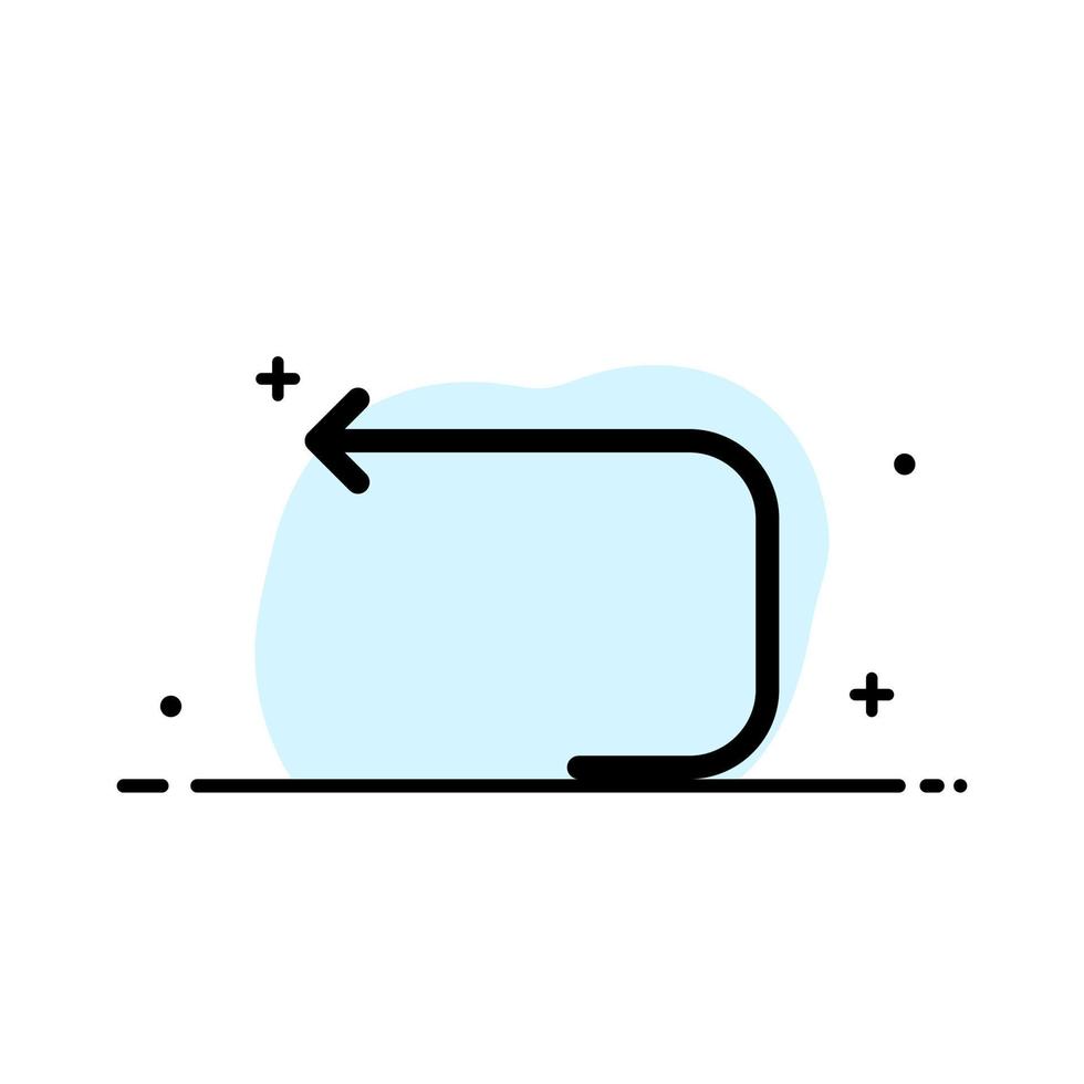 seta loop loop seta para trás modelo de banner de vetor de ícone cheio de linha plana de negócios