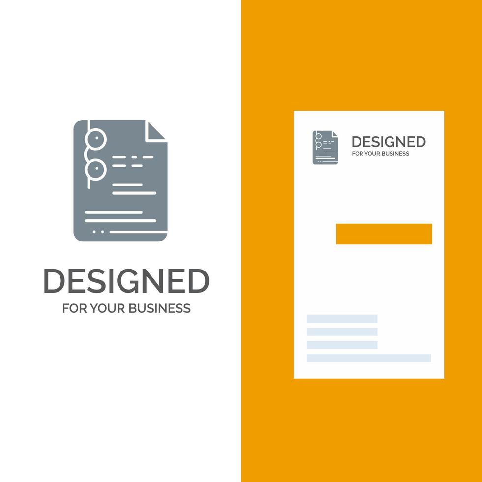 arquivo de documento de educação escolar design de logotipo cinza e modelo de cartão de visita vetor