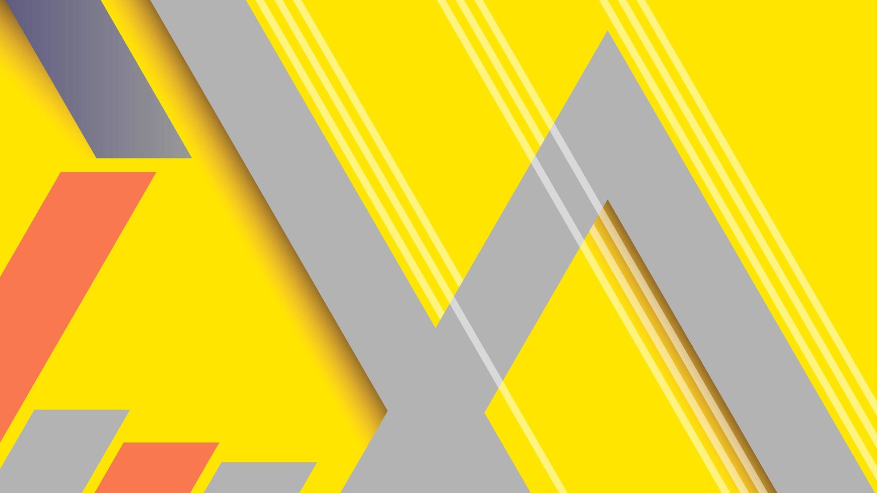 design de linhas angulares amarelo, cinza e laranja vetor